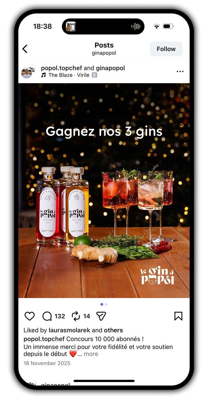 Instagram post: Gagnez nos 3 gins